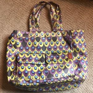 Brooklyn industries large waxed canvas tote bag.